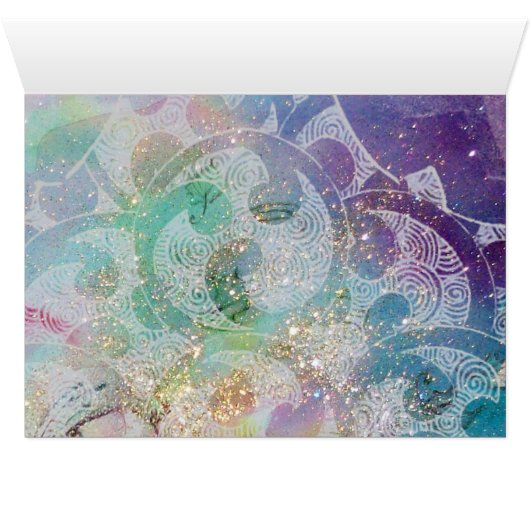 BOUTEILLE BLEUE EN PARKLES OR VERT TURQUOISE (Intérieur Horizontal (Bas))