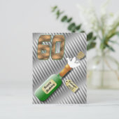 Bouteille Champagne Popping Carte postale 60e anni (Debout devant)