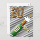 Bouteille Champagne Popping Carte postale 60e anni (Devant / Derrière)