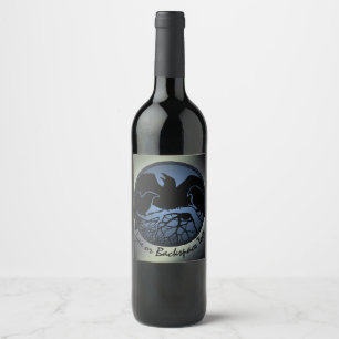 Bouteille Corbeau Étiquette Étiquettes d'art ornit