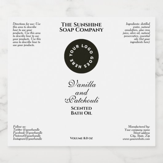 Bouteille cosmétique blanche imperméable étiquette (Étiquettes simples)