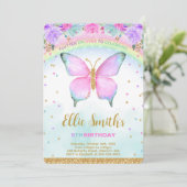 Bouteille couleur eau Invitation d'anniversaire (Debout devant)