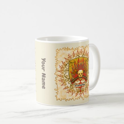 Bouteille crâne Pompier mug (Devant droit)