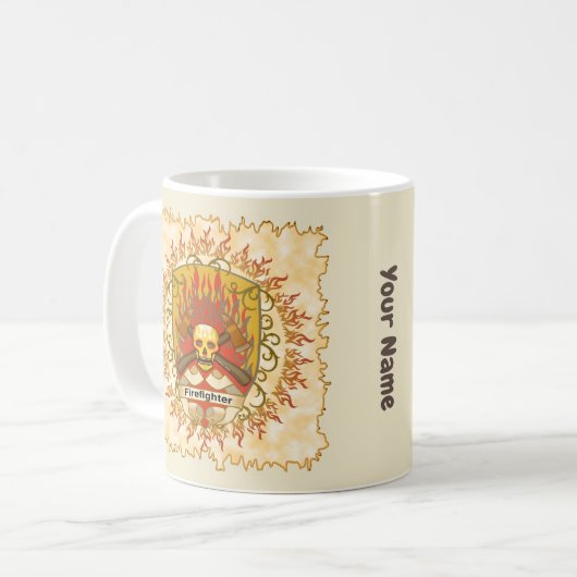 Bouteille crâne Pompier mug (Devant gauche)