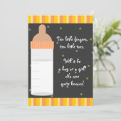 Bouteille de bébé orange neutre Invitations de dou (Debout devant)