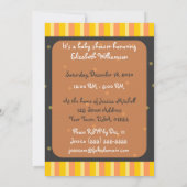 Bouteille de bébé orange neutre Invitations de dou (Dos)