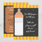 Bouteille de bébé orange neutre Invitations de dou (Devant / Derrière)