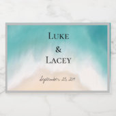 bouteille de bière de mariage de plage étiquette (Étiquettes simples)