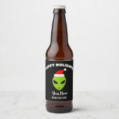 Bouteille de bière de Noël étiquettes avec alien P (Devant)