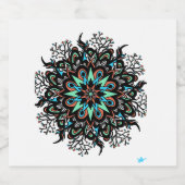 Bouteille de boisson étiquette tag mandala (Étiquettes simples)