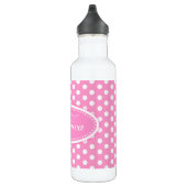 Bouteille de boissons rose pois blanc (Droite)