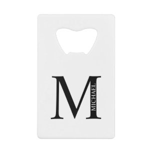 Bouteille de carte de crédit à monogramme et nom p