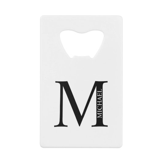 Bouteille de carte de crédit à monogramme et nom p (Devant)