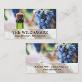 Bouteille de champagne | Carte de visite de raisin (Devant / Derrière)