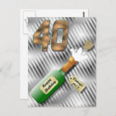 Bouteille de champagne de Popping Carte postale 40 (Devant / Derrière)