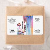 Bouteille de champignons Étiquettes de produits (En situation)