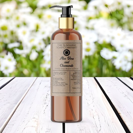 Bouteille de cosmétique de style Kraft étiquette a