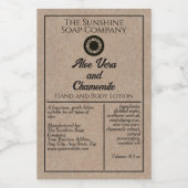 Bouteille de cosmétique de style Kraft étiquette a (Étiquettes simples)