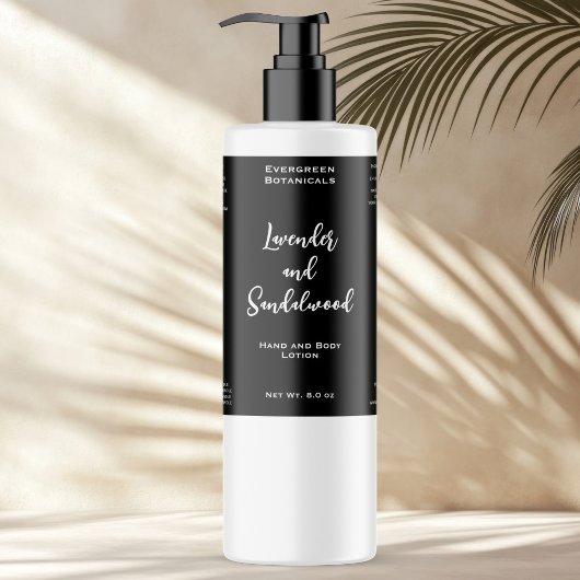 Bouteille de cosmétique imperméable noir étiquette