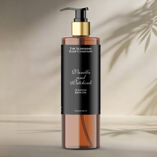 Bouteille de cosmétique imperméable noir étiquette