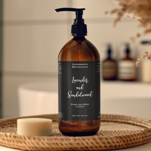 Bouteille de cosmétique imperméable noir étiquette