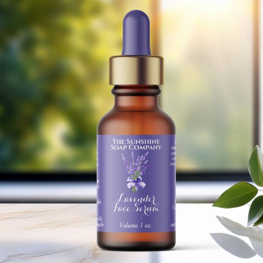 Bouteille de lavande violette étiquette 2,375 x 1,