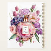 Bouteille de parfum aquarelle avec carnet de fleur (Dos)