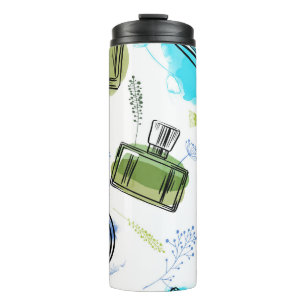 Bouteille de parfum motif sans soudure et texte aq