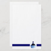 Bouteille de vin bleu papeterie (Devant / Derrière)