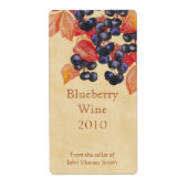 Bouteille de vin Blueberry étiquette (Devant)