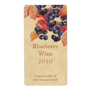 Bouteille de vin Blueberry étiquette