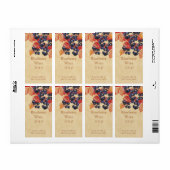 Bouteille de vin Blueberry étiquette (Feuille entière)