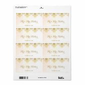 Bouteille de vin Champagne mariage d'or étiquette (Feuille entière)