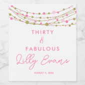 Bouteille de vin de 30e anniversaire étiquette sur (Étiquettes simples)