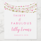 Bouteille de vin de 30e anniversaire étiquette sur (Étiquettes simples)