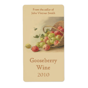 Bouteille de vin de gooseberry étiquette