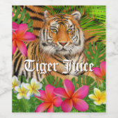 Bouteille de vin de jus de tigre étiquette (Étiquettes simples)