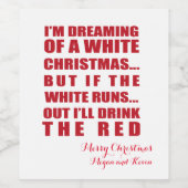 Bouteille de vin de Noël AMUSANT étiquette personn (Étiquettes simples)