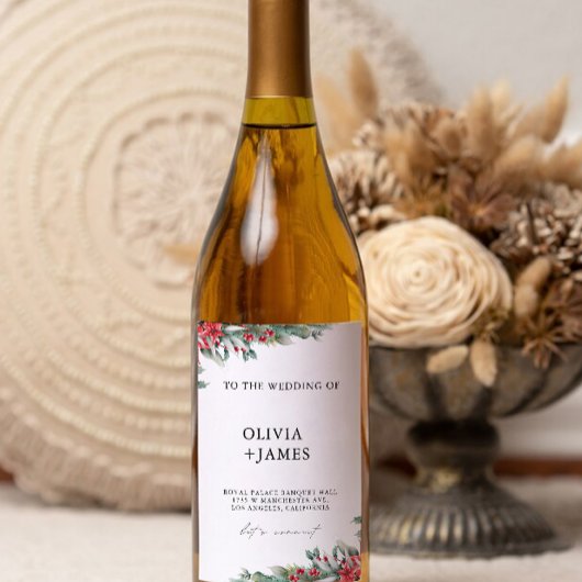Bouteille de vin de Noël étiquette Modèle 