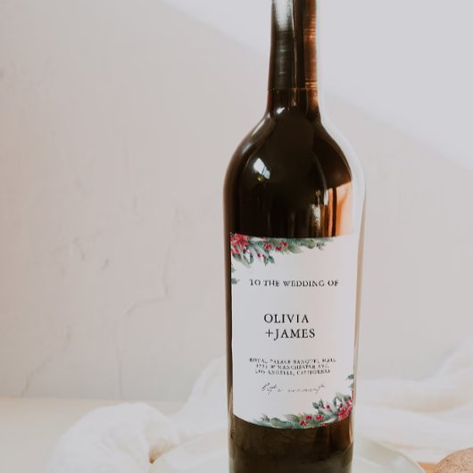 Bouteille de vin de Noël étiquette Modèle 