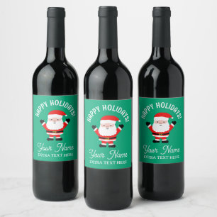 Bouteille de vin de Noël étiquettes avec dessin an