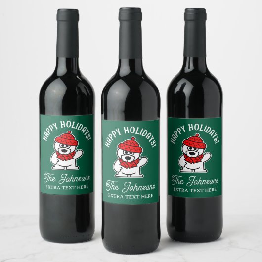 Bouteille de vin de Noël personnalisée étiquettes  (Bouteilles)