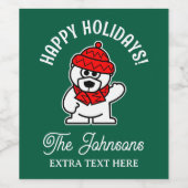 Bouteille de vin de Noël personnalisée étiquettes  (Étiquettes simples)