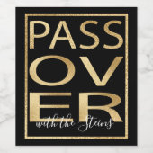 Bouteille de vin de Pâque Étiquette Pâque d'or cla (Étiquettes simples)