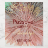 Bouteille de vin de Pâque Étiquette Pinkish Floral (Étiquettes simples)