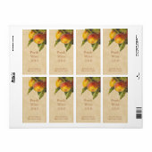 Bouteille de vin de pêche étiquette (Feuille entière)