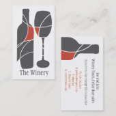 Bouteille de vin et carte de visite en verre (Devant / Derrière)