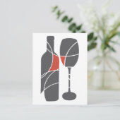 Bouteille de vin et carte postale en verre (Debout devant)