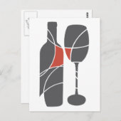 Bouteille de vin et carte postale en verre (Devant / Derrière)