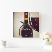 Bouteille de vin et verre Design Horloge murale (Maison)
